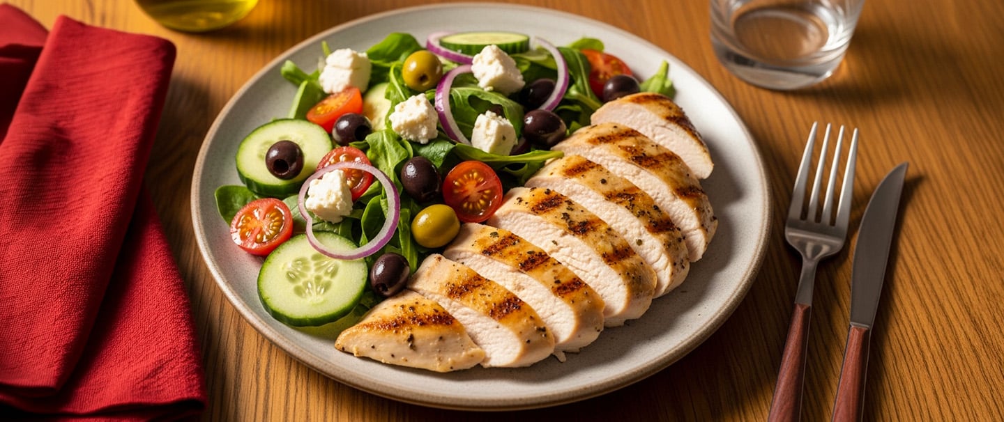 Receta de ensalada mediterránea (acompañamiento para tus lomitos de pechuga de pollo adobado)